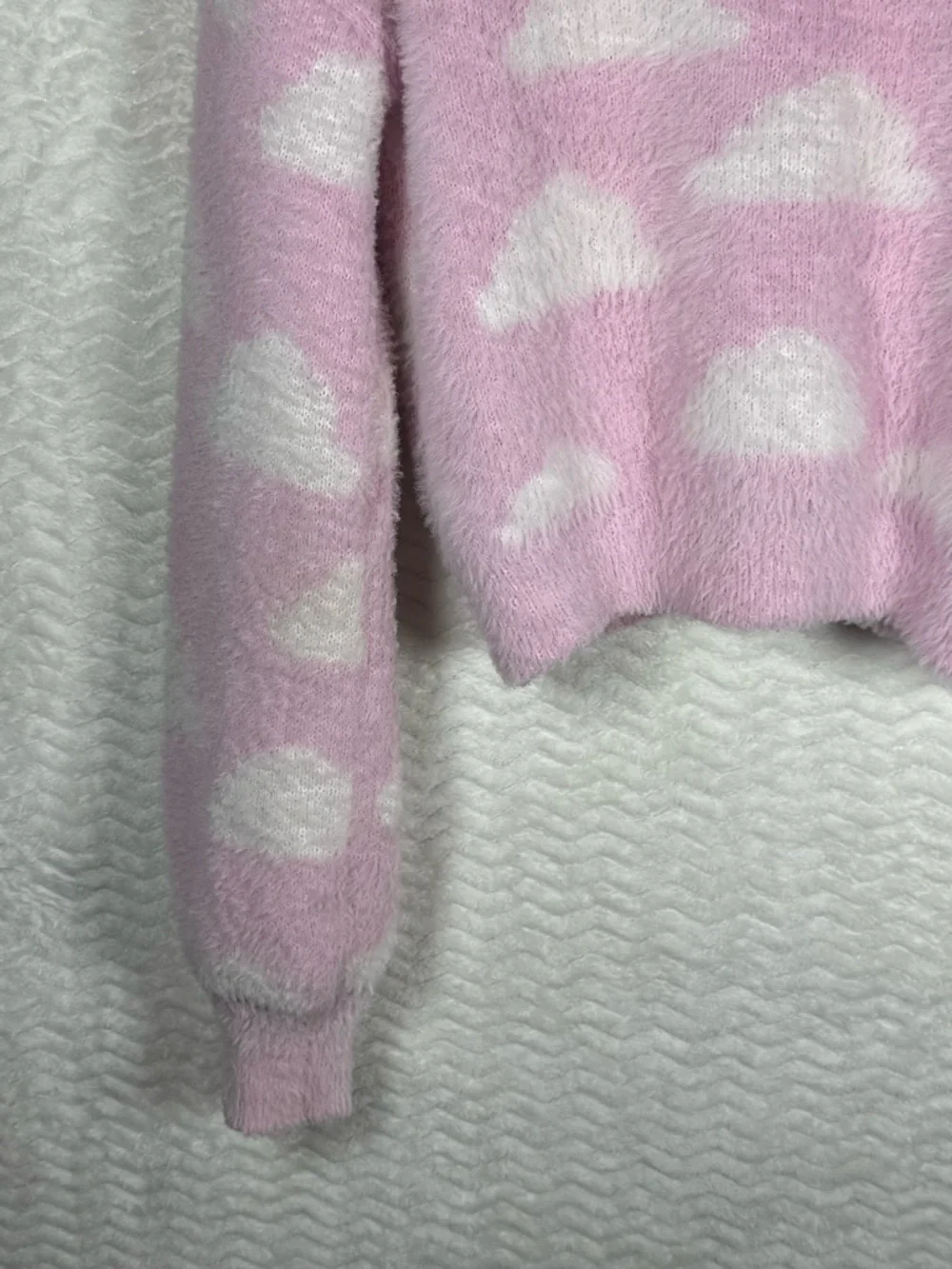 Fuzzy Pink Cloud Cardigan Sweater for Kids